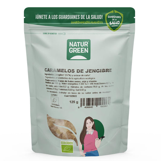 Caramelle allo zenzero Naturgreen, 125 g