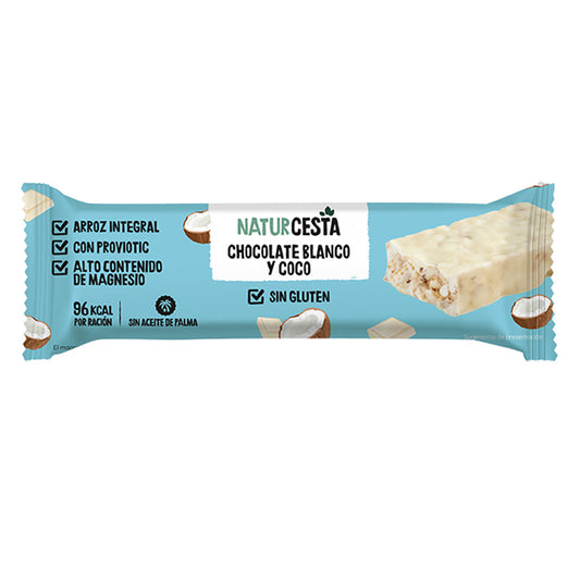 Glutenvrije reep met witte chocolade en kokosnoot 18 g