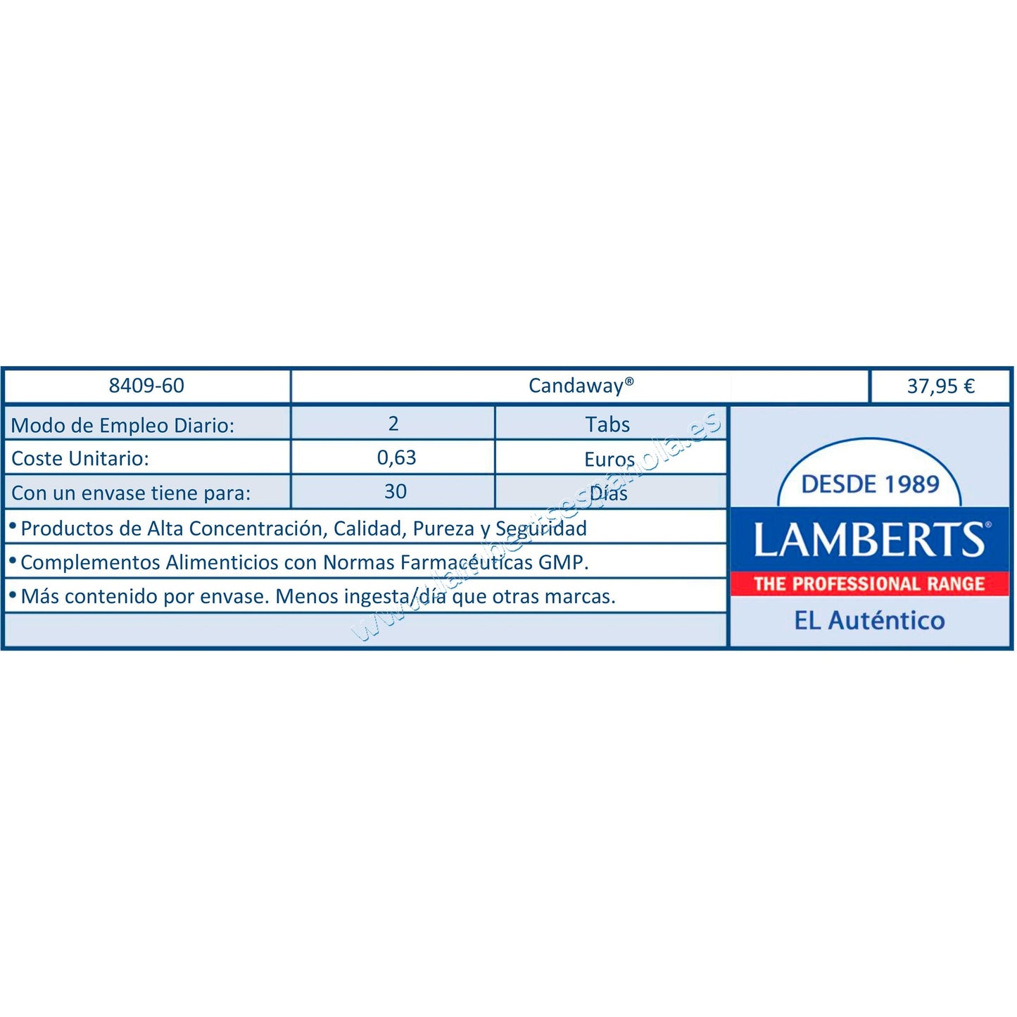 Candaway Lamberts 60 tabletten