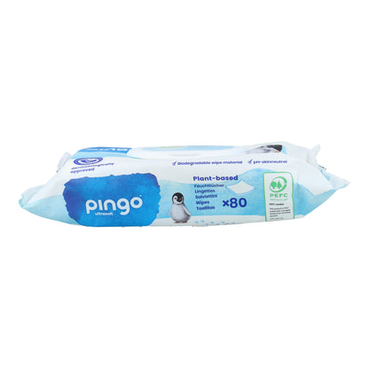 Chusteczki nawilżane w 100% biodegradowalne 80 szt. Pingo