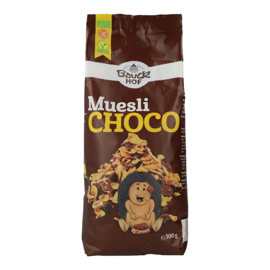 Krispig muesli med mörk choklad, glutenfri, Bauckhof 300 g