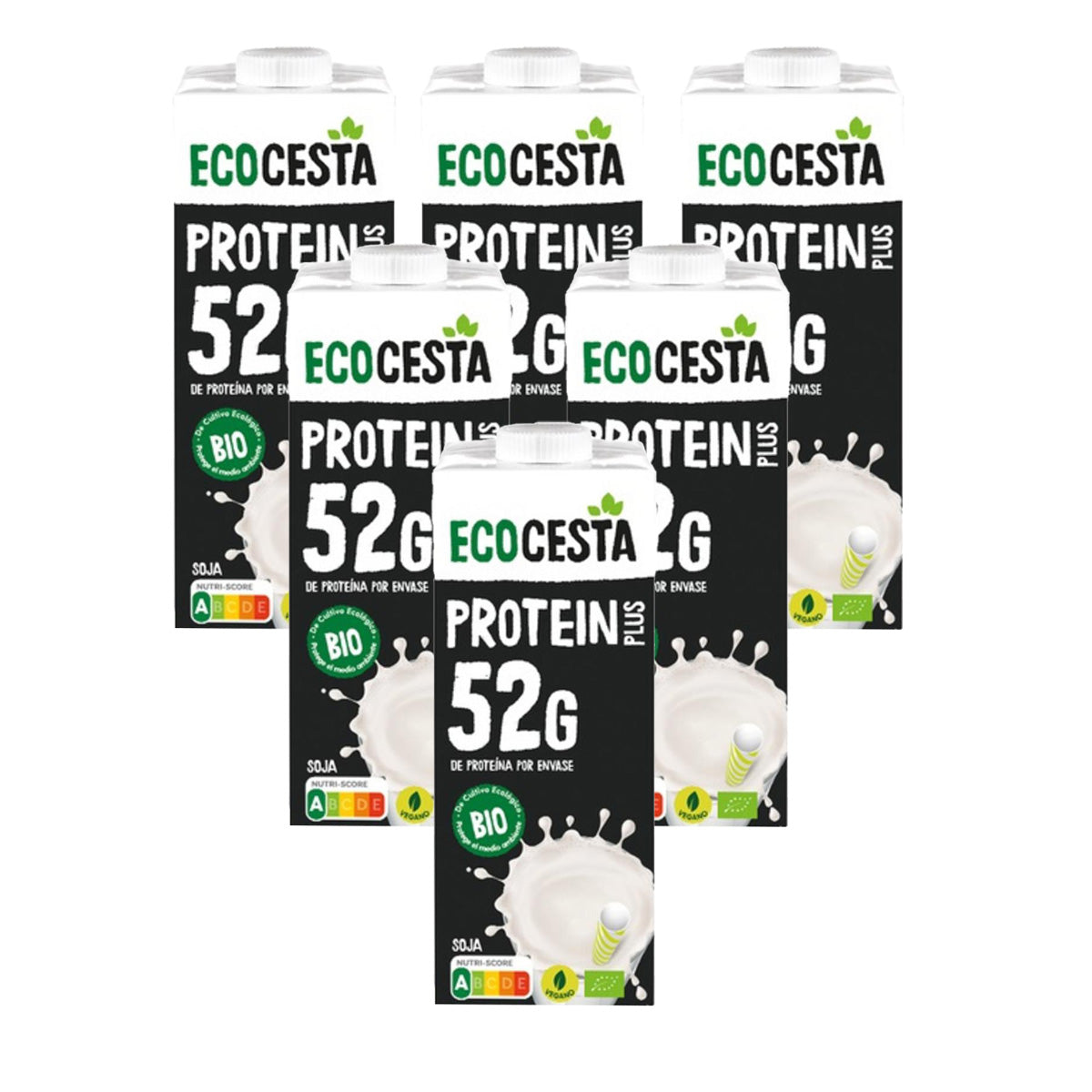 Packung mit 6x Ecocesta Bio Protein Plus Pflanzengetränk 1L.