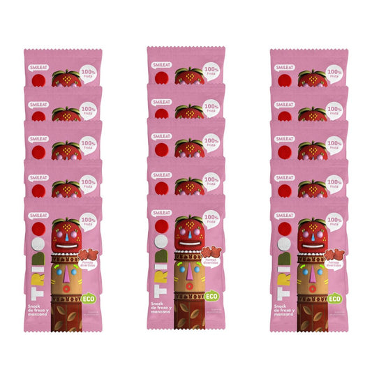 Zestaw 15x przekąski truskawkowe i jabłkowe ECO 25 g, Triboo
