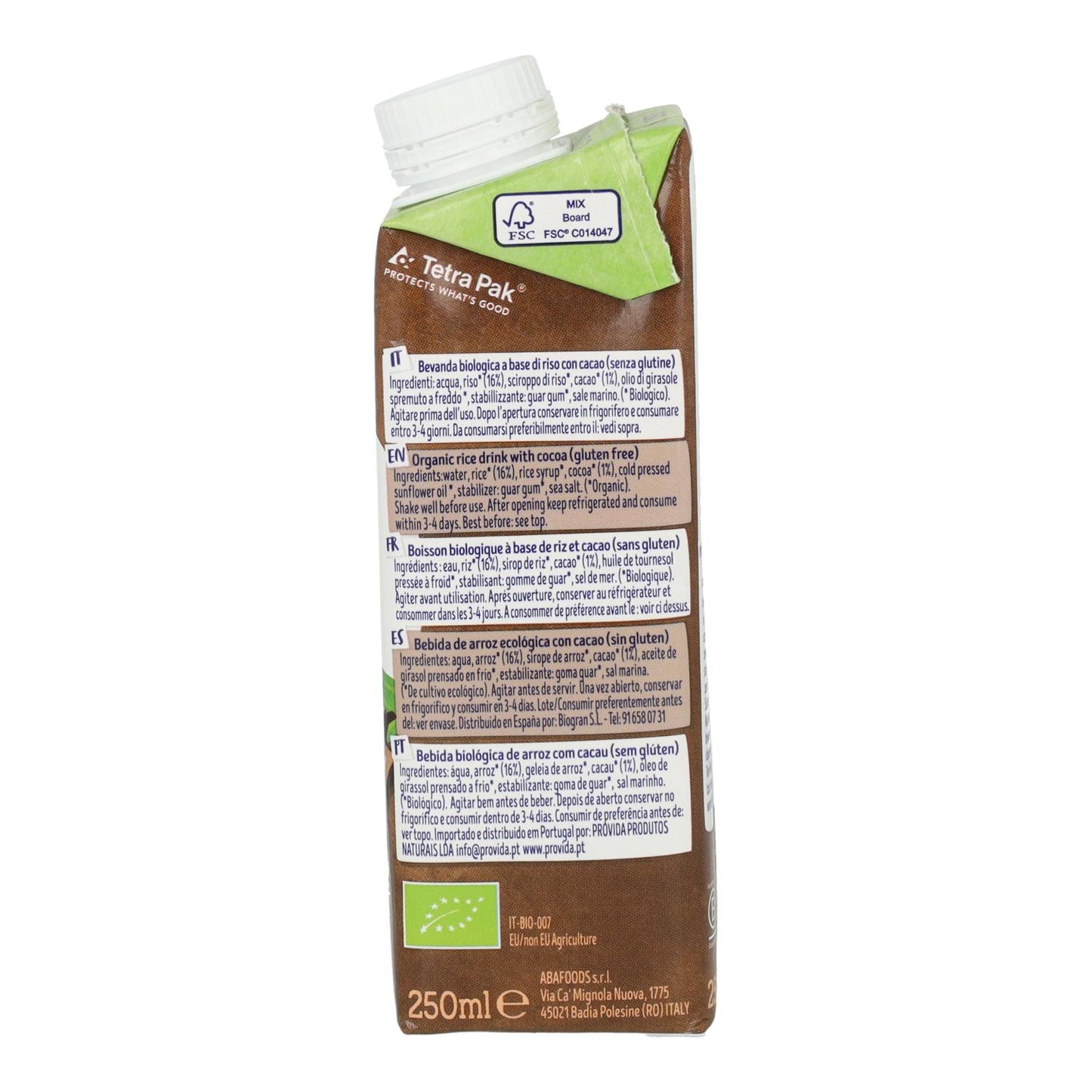 Mini boisson au riz et au cacao BIO Isola Bio 250 ml