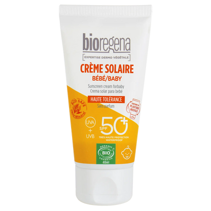 Crème solaire pour bébés SPF 50+ hypoallergénique Bioregena 40 ml
