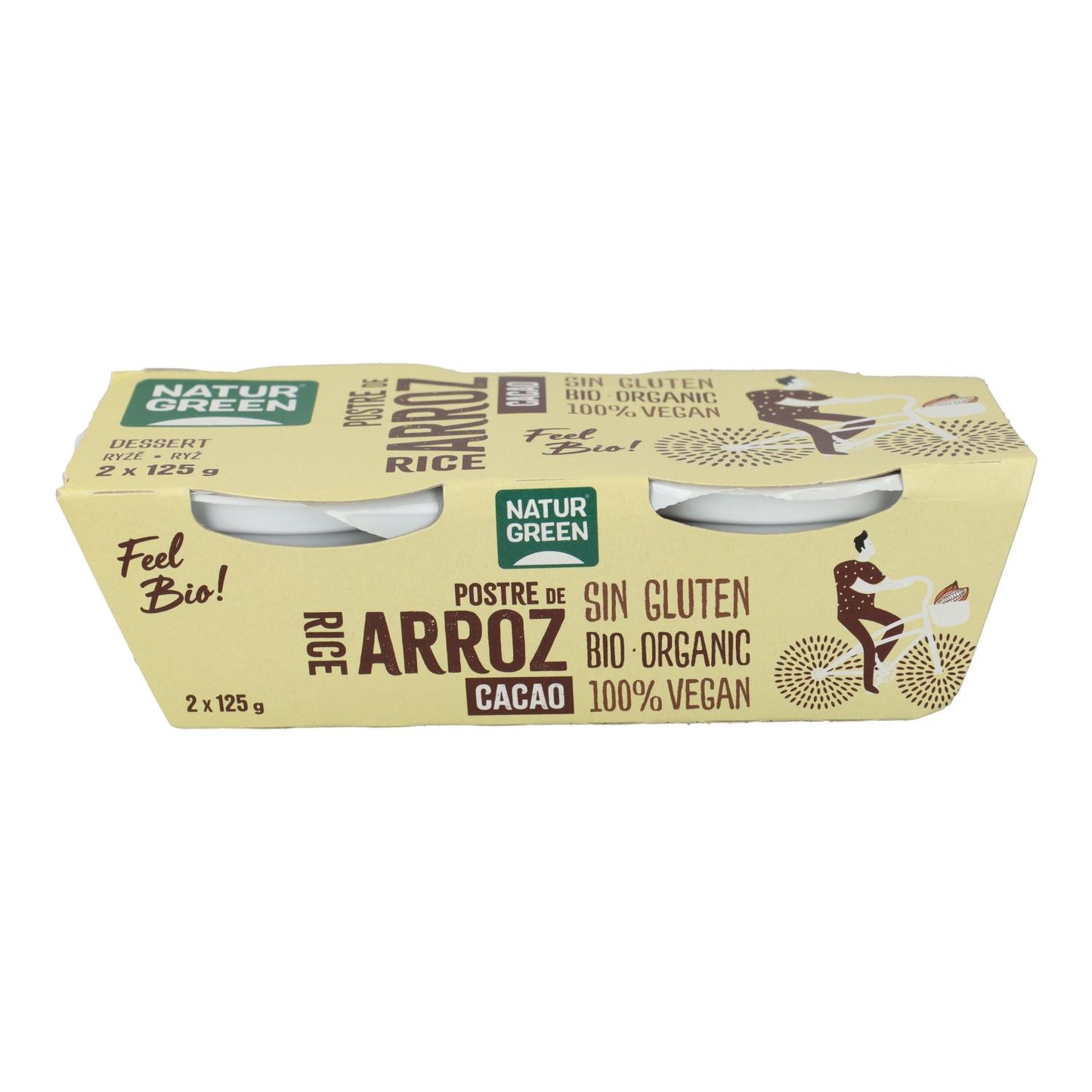 NaturGreen Riz Cacao Dessert, 2 X 125 g