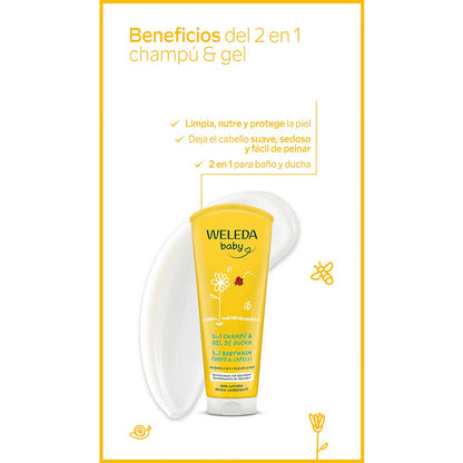 Weleda Shampooing et gel douche pour bébés à la calendula 200 ml