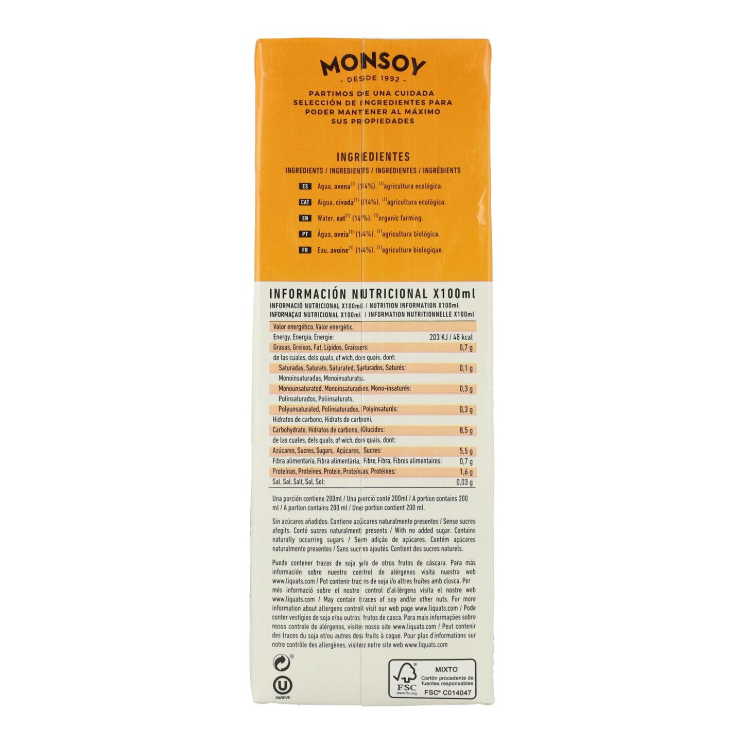 BIO-Haferdrink Monsoy 1 l