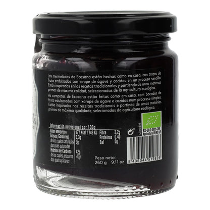 Zuckerfreie Bio-Heidelbeermarmelade Ecosana 260 g