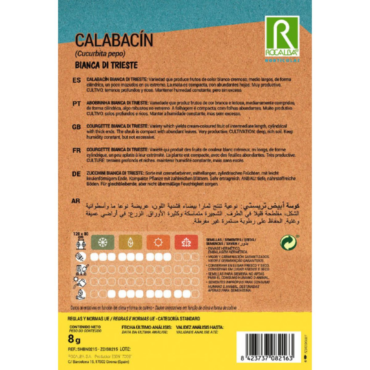 Zaden van courgette bianca di trieste