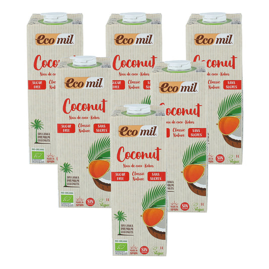 6er-Packung Classic Nature BIO Ecomil Kokosnuss-Gemüsegetränk 1 L