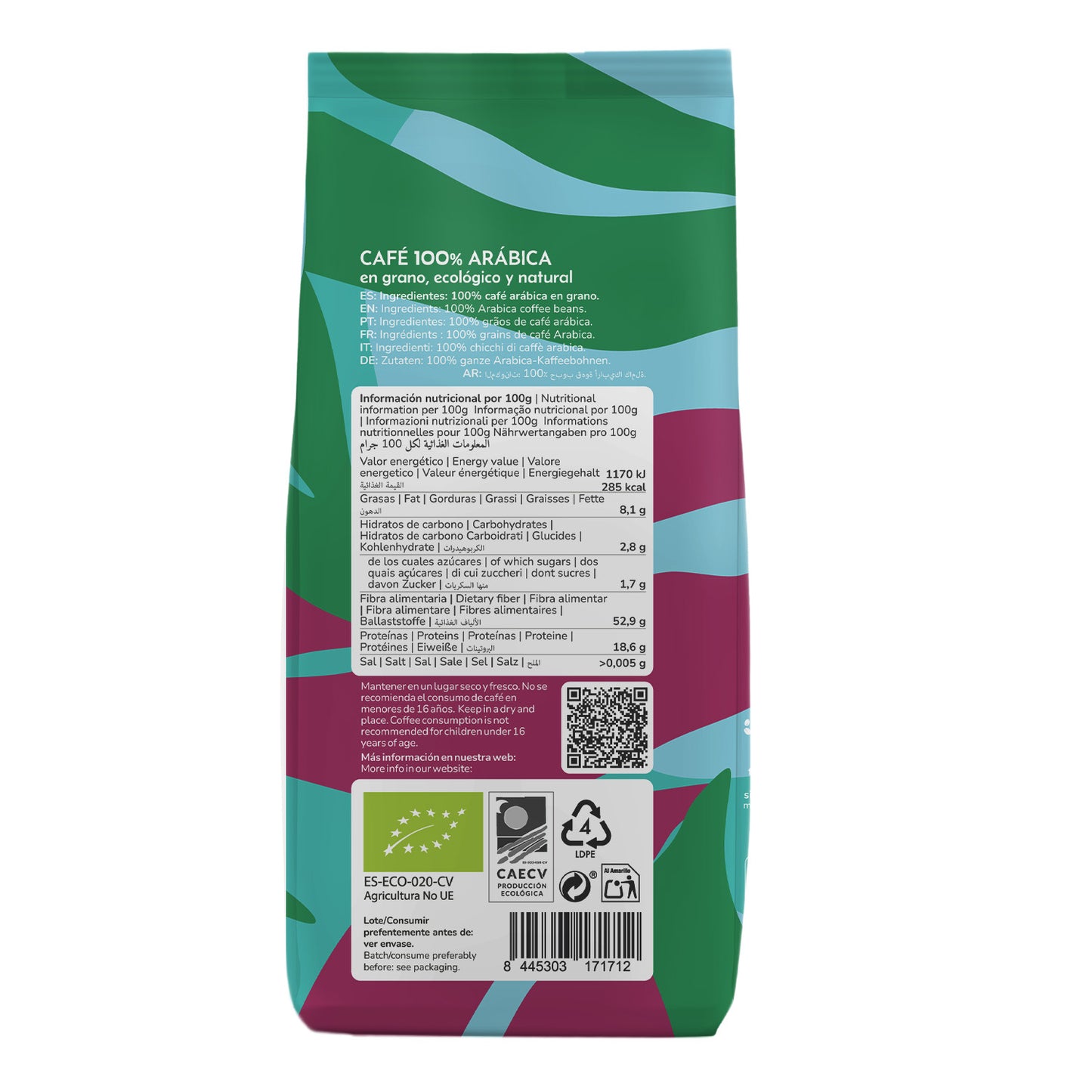 Pack 3x Eco 100% Arabica Kaffeebohnen Planeta Huerto 1 Kg