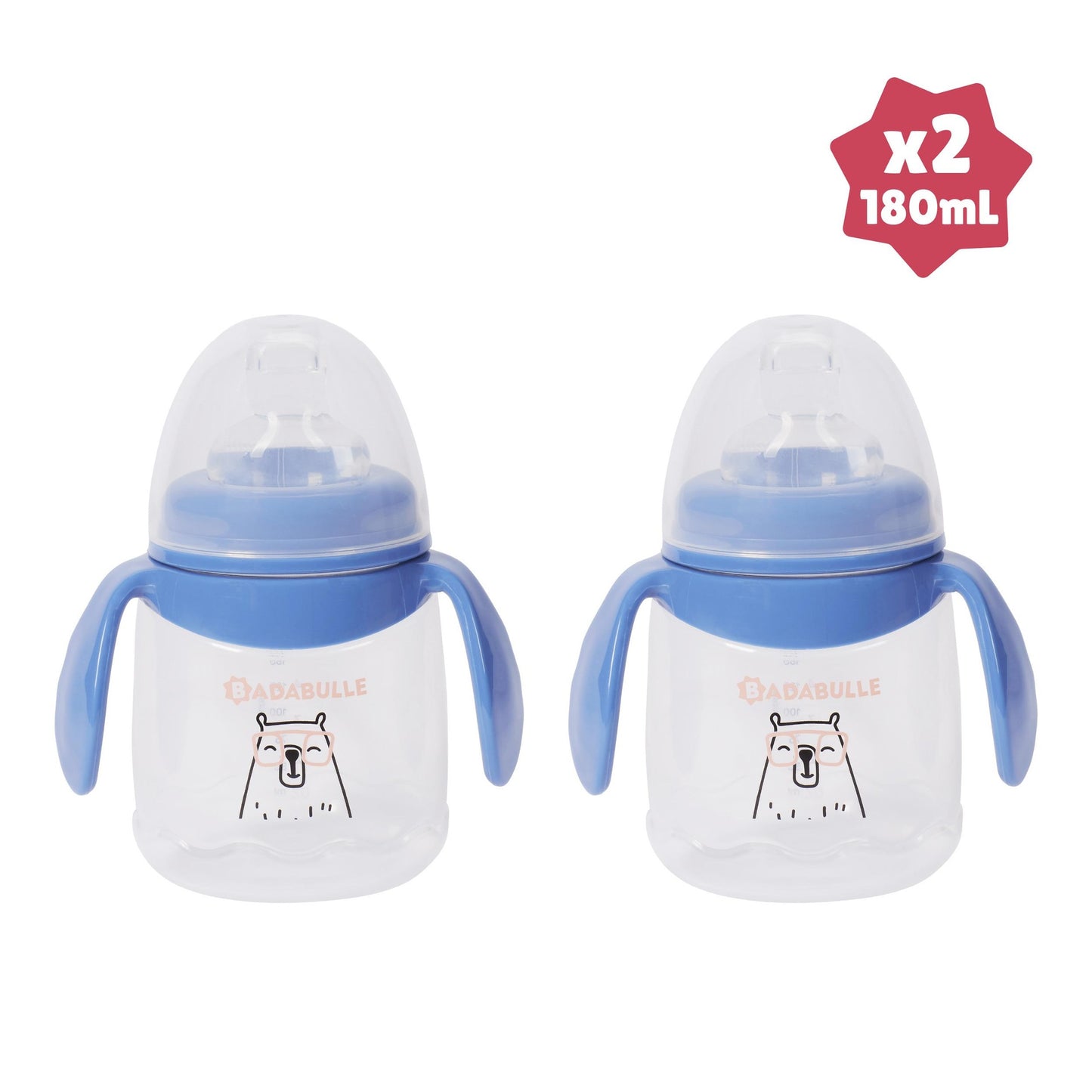 Lot de 2 tasses anti-fuites Badabulle