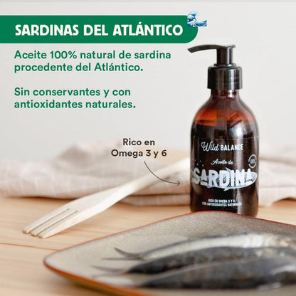 Huile naturelle de sardine Wild Balance 250 ml