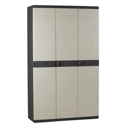 3-türiger Schrank mit Besenhalter 105 cm Titanium Plastiken Schwarz (überholt)