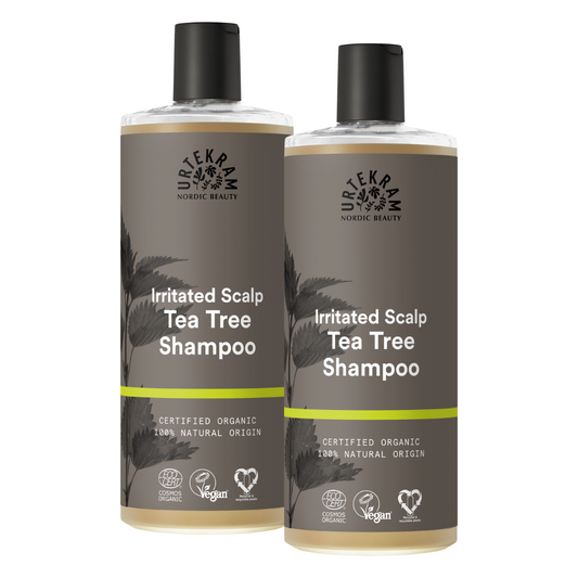 Confezione da 2 shampoo antibatterico all'albero del tè Urtekram 500 ml