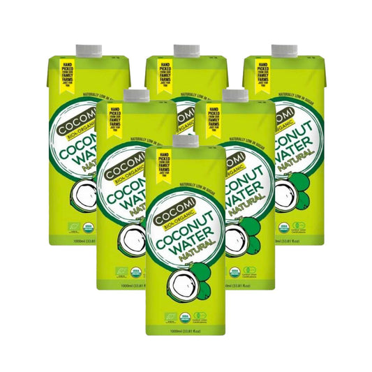 6er-Packung Cocomi Bio Natürliches Kokoswasser 1 Liter