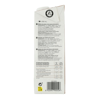 Confezione da 6 bevande all'avena con cacao BIO Soria Natural  1 L
