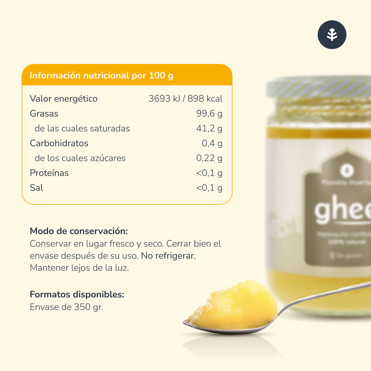 Pack 3xGhee beurre clarifié ECO Planeta Huerto 500 gr