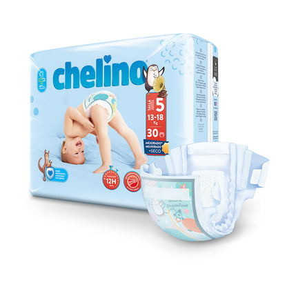 Confezione da 6 x Pannolini T5 Pasitos (13-18 kg) 30 pezzi, Chelino