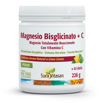 Magnesium Bisglycinate + C, Sura Vitasan, 226 g