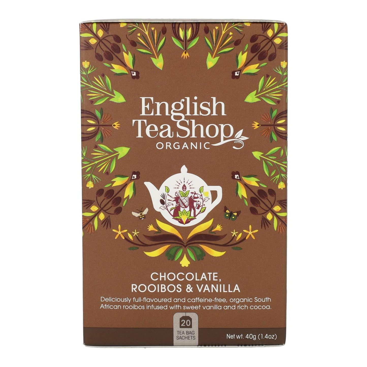 Thé Rooibos chocolat et vanille Bio English Tea Shop 40 g