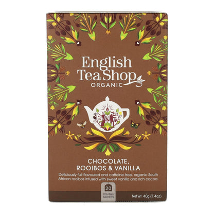 Thé Rooibos chocolat et vanille Bio English Tea Shop 40 g