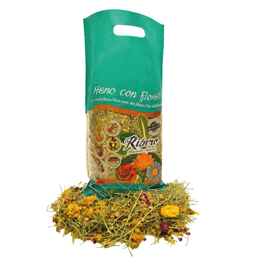 Hö med blommor för kaniner och gnagare 500 g Ribero