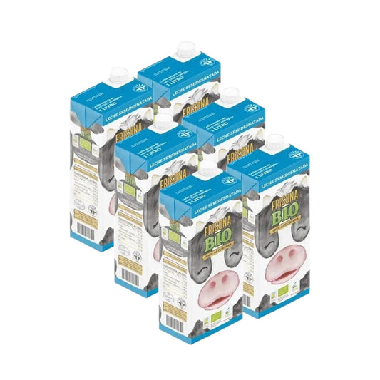 Frisona Bio teilentrahmte Milch, 6er-Packung mit je 1 Litern