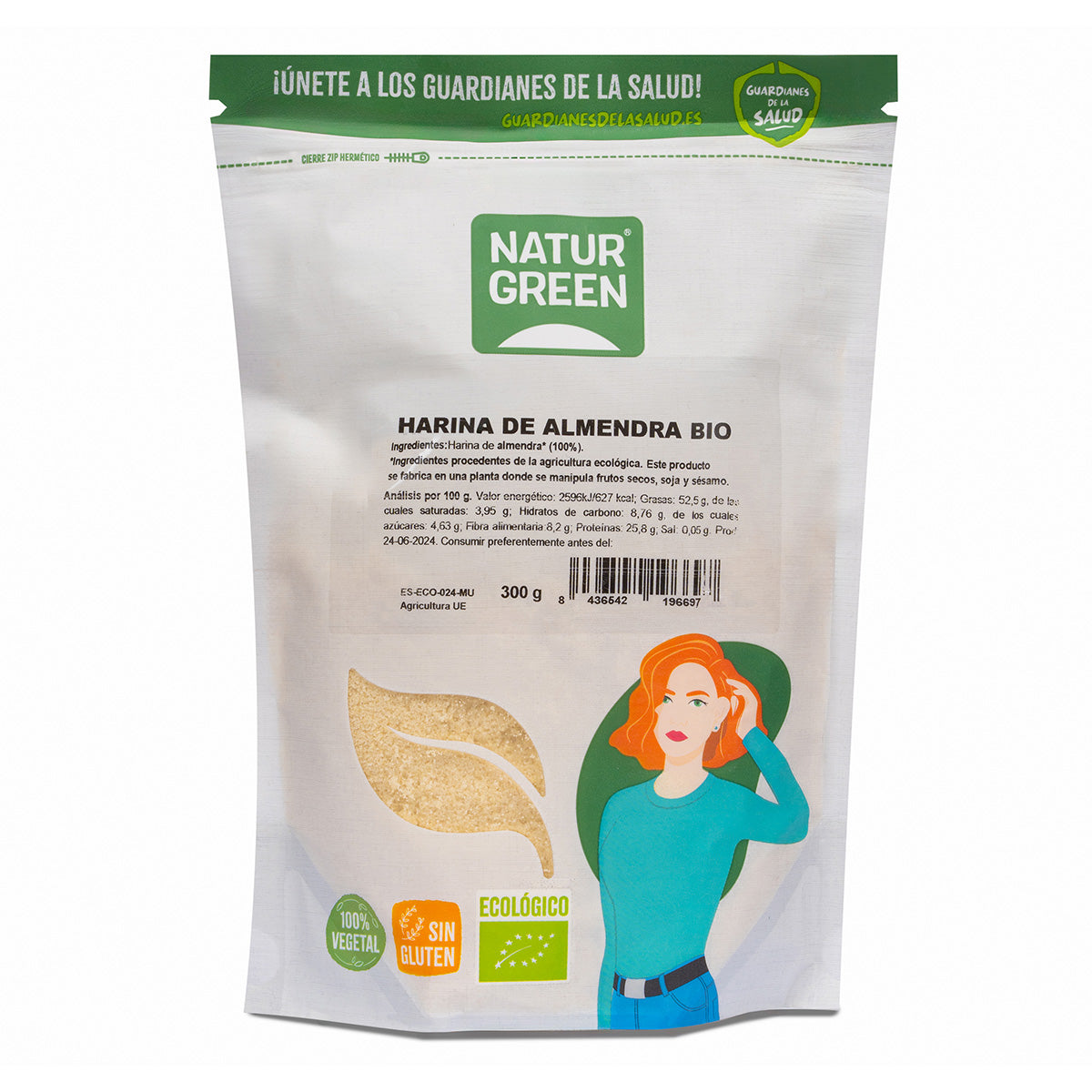 Farina di mandorle biologica senza glutine NaturGreen 300 g