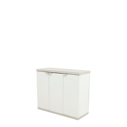 Halber Schrank mit 3 Türen 105 cm Titanium Plastiken Beige (überholt)