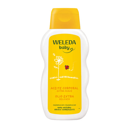 Calendula-lichaamsolie voor baby's Weleda, 200 ml