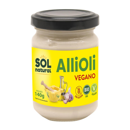 Vegane, glutenfreie Bio-Knoblauch-Aioli von Sol Natural, 140 g