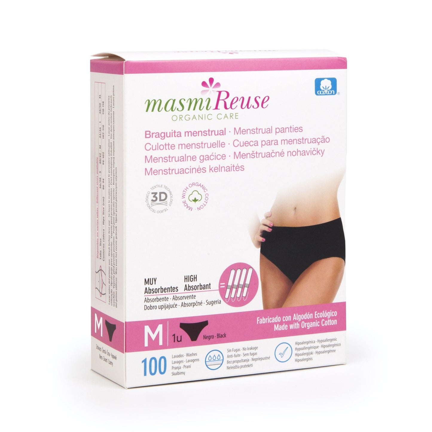 Culotte menstruelle en coton biologique Masmi taille M