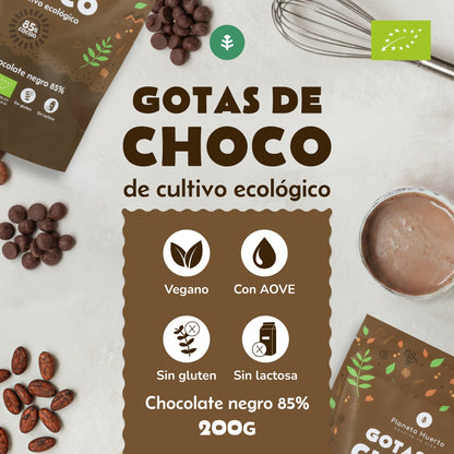 Schokoladentropfen 85% Kakao ECO Planeta Huerto 200 g