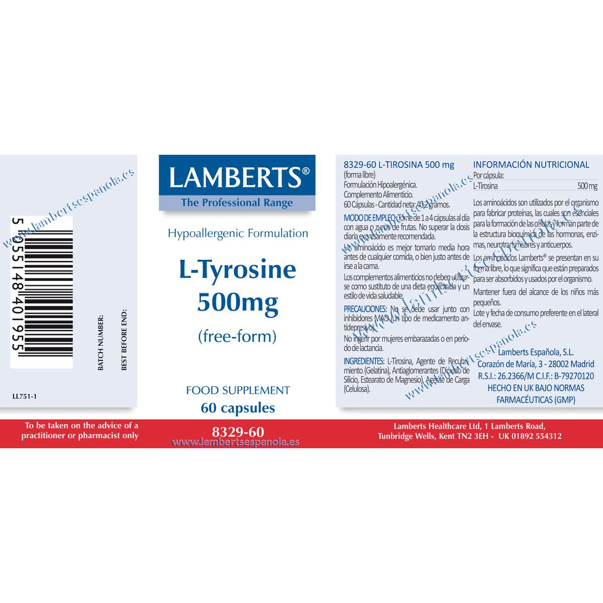 L-Tyrosine 500 mg Lamberts