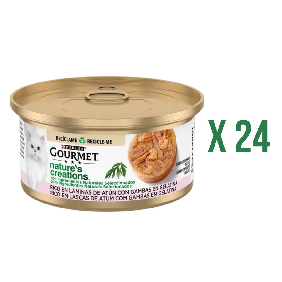 24er-Pack GOURMET Nature's Creations Reich an Thunfischscheiben mit Garnelen in Gelatine 70 g