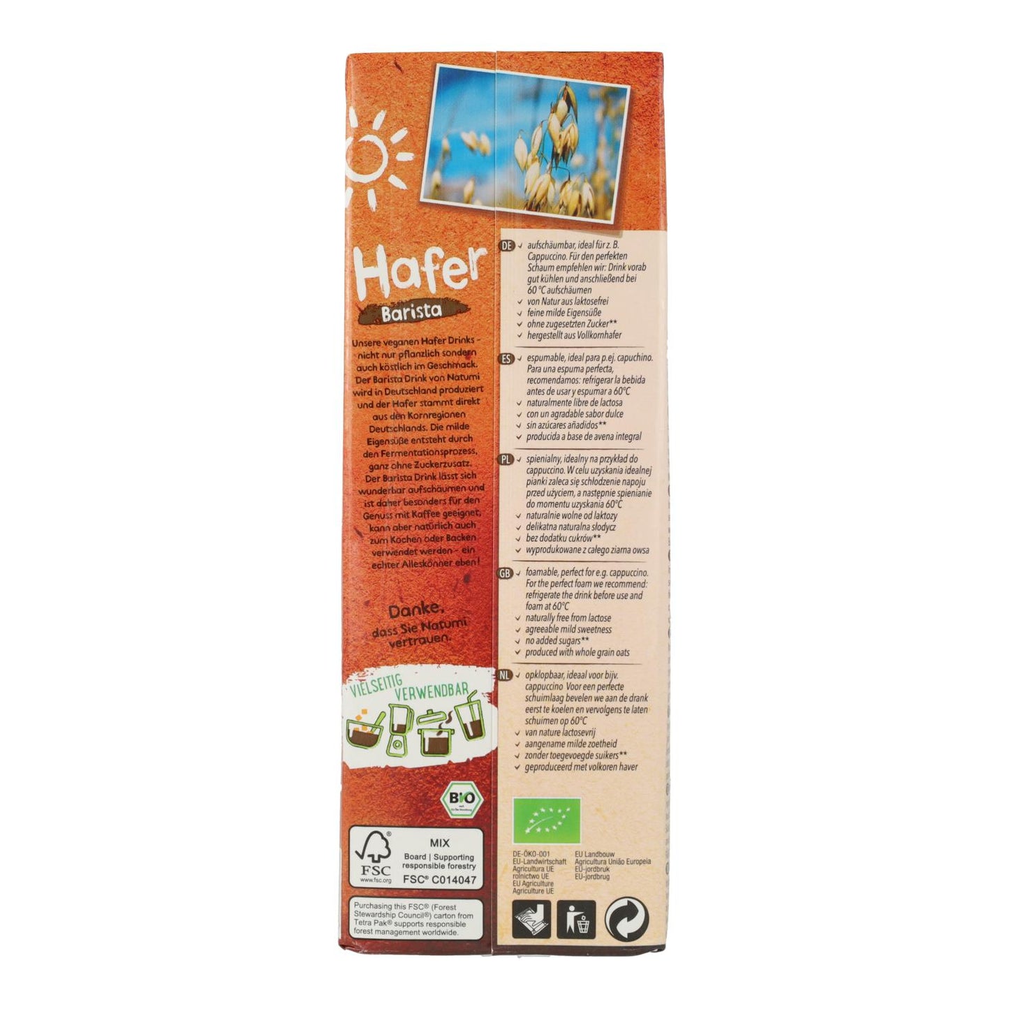 Zestaw 6 x napój owsiany Barista BIO Natumi 1 l