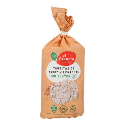 Bezglutenowe wafle ryżowo-soczewicowe Bio El Granero, 115 g