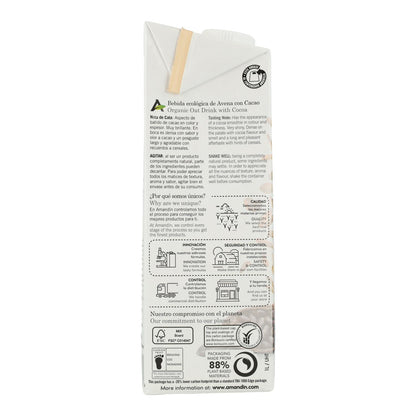 Lot de 6 boissons à l'avoine Amandin au cacao de 1 L