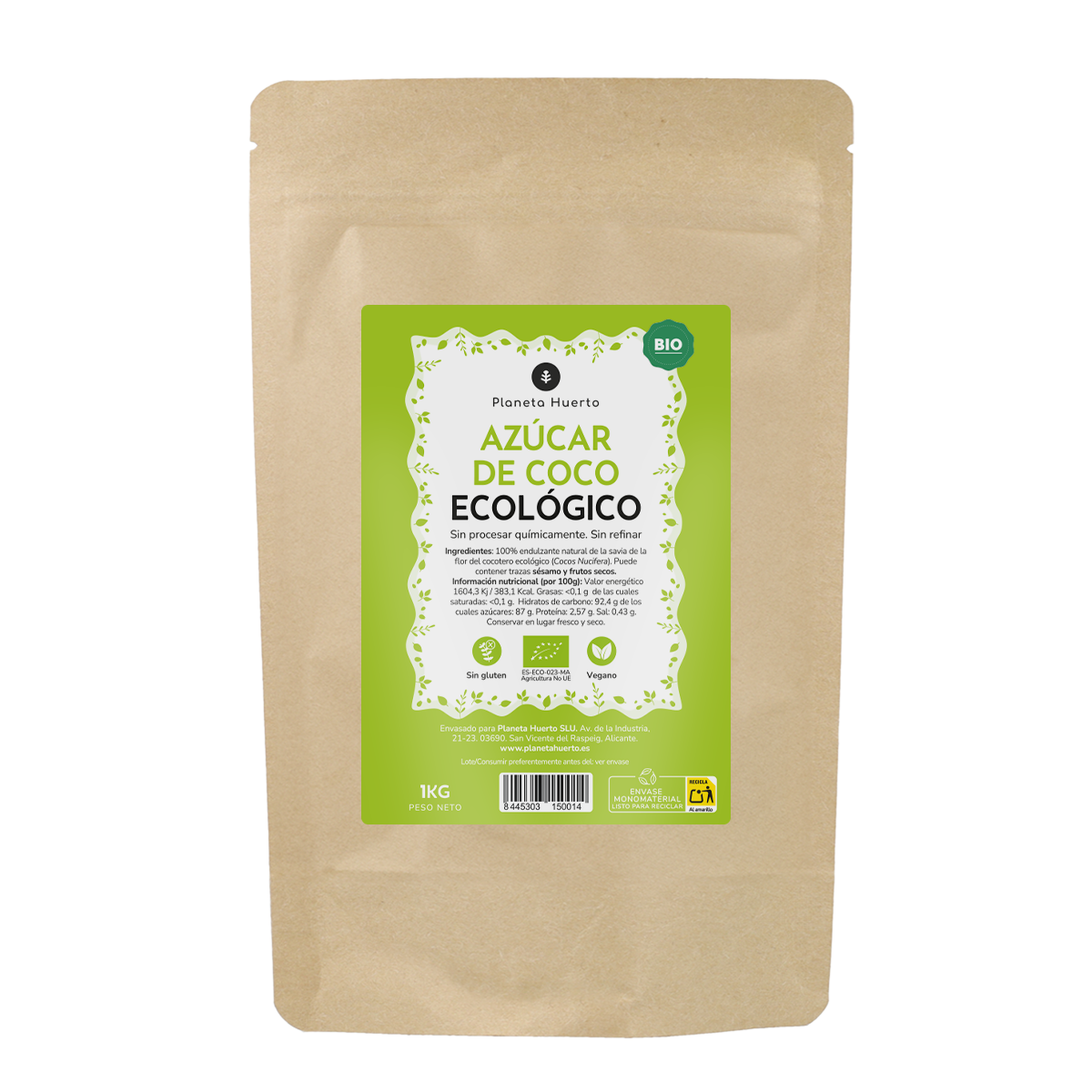 Zucchero di cocco ECO Planeta Huerto