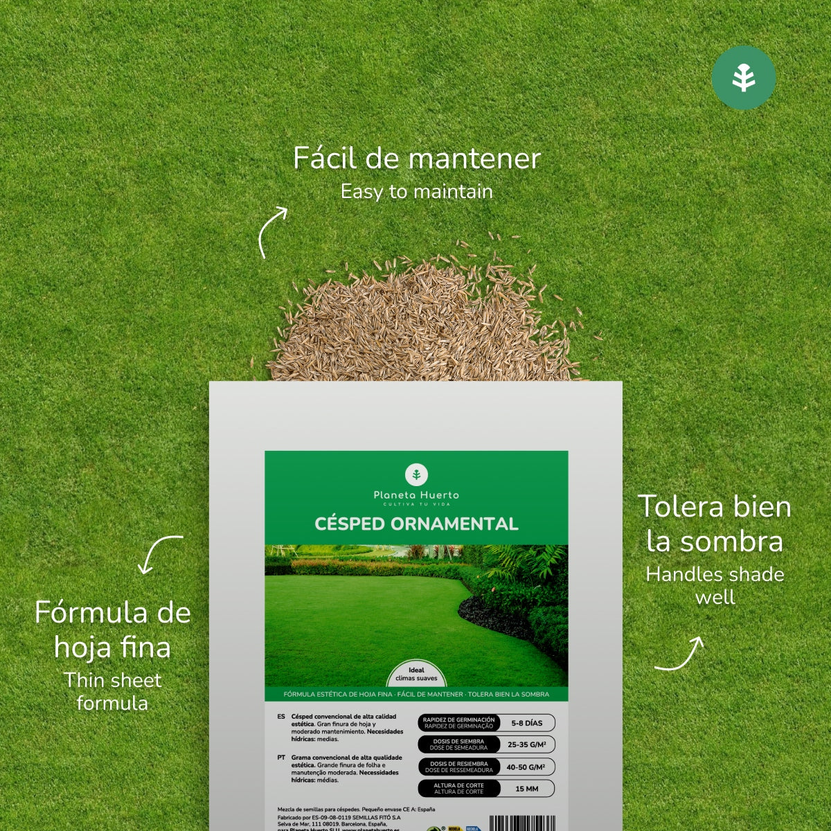 Ornamental Grass Seeds Planeta Huerto 1 kg