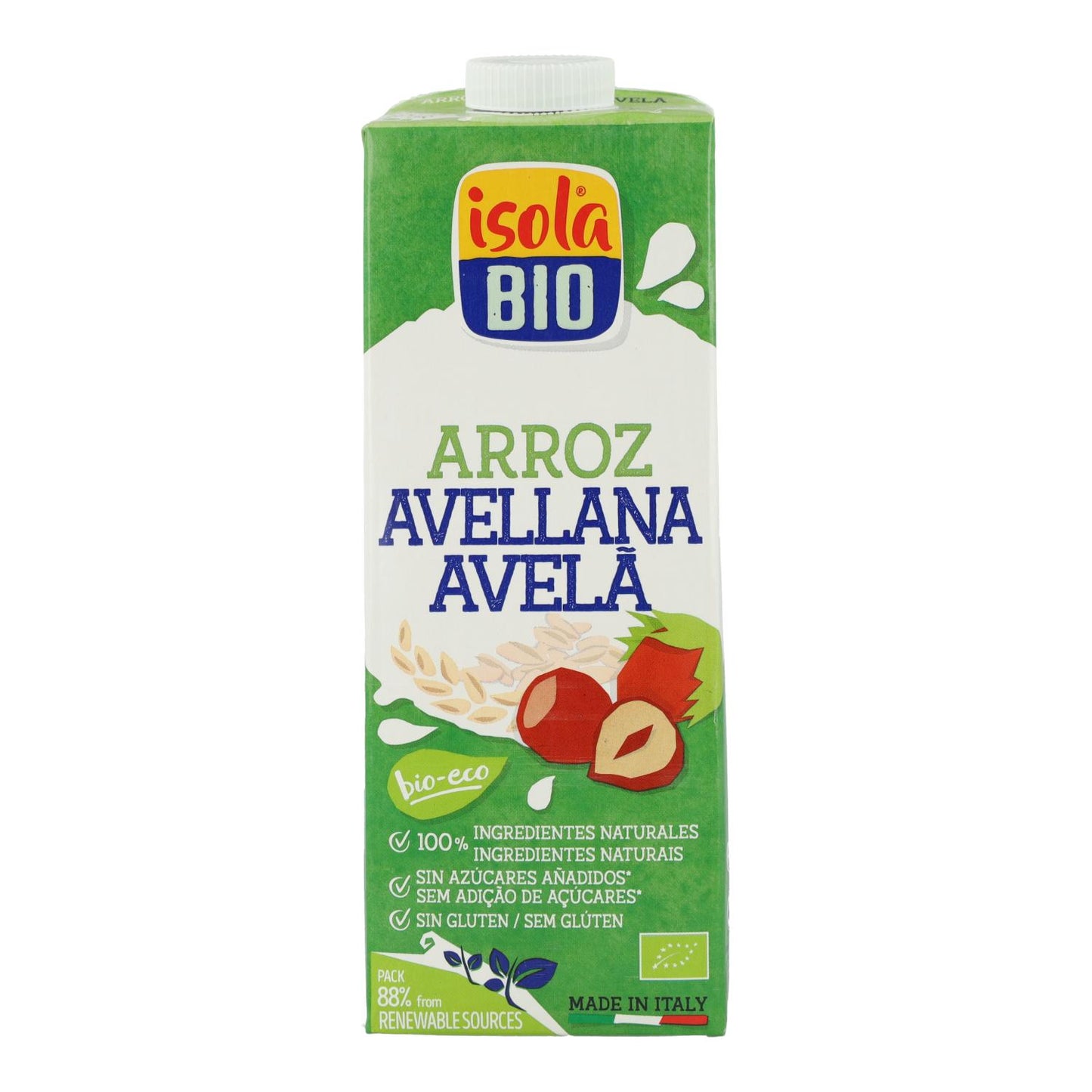 Pack 6x Boisson BIO Riz et Noisette, Isola Bio, 1 L