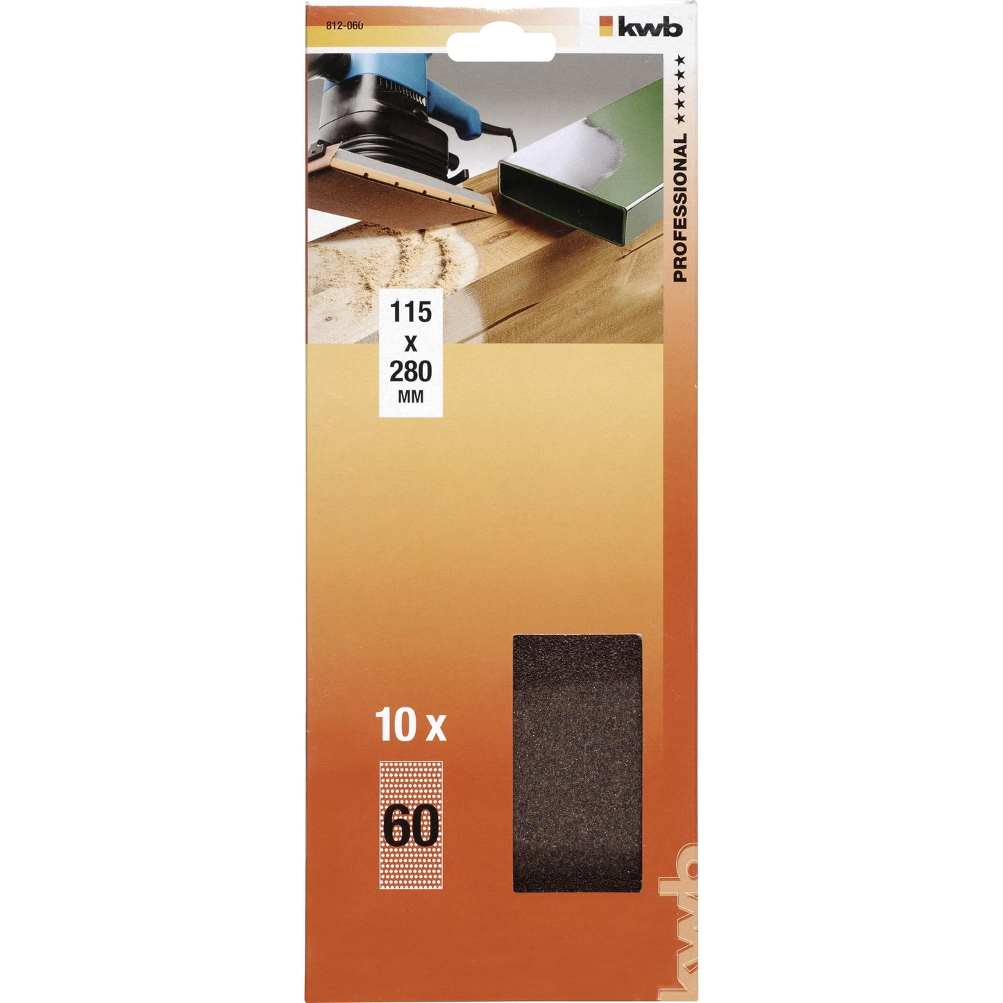 10 sanding sheets for orbital sander 115 x 280 mm KWB GR 120