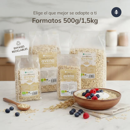Pack of 4 x Planeta Huerto Organic Gluten-Free Fine Oat Flakes 1.5 kg