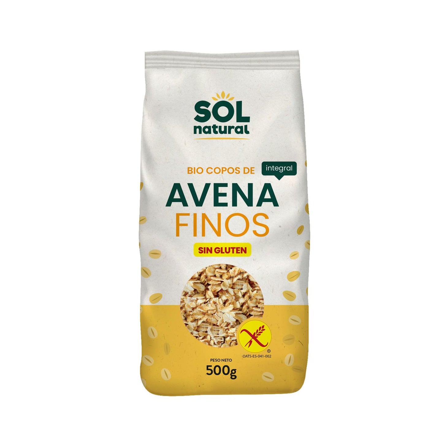 Glutenvrije fijne biologische volkoren havermout Sol Natural 500 g