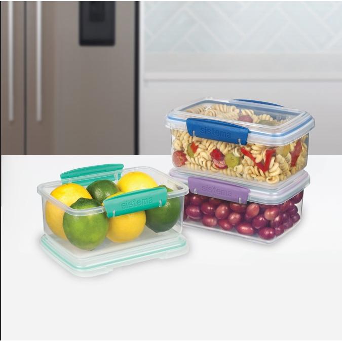 Packung luftdichte Behälter Sistema Klip It 3x1 l