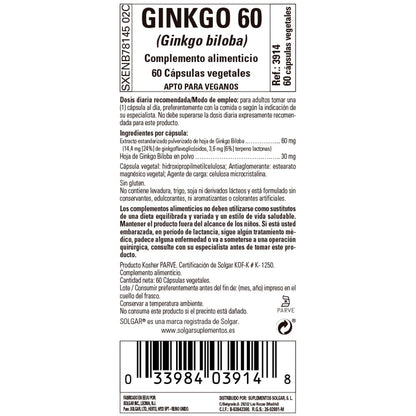 Ginkgo 60, 60 kapsułek roślinnych