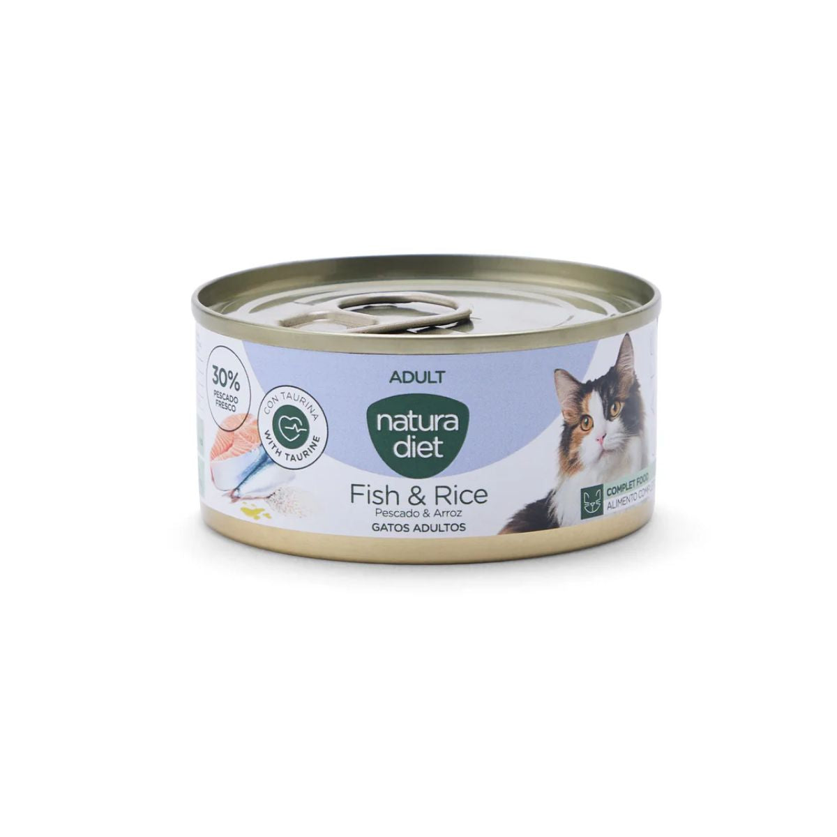 Natura Diet Cat Boîte Poisson et riz 85 g Nourriture humide pour chats