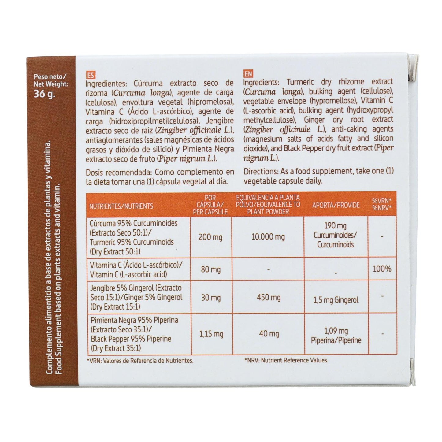 Gurkmeja-komplex Nature Essential 10000 mg, 60 kapslar